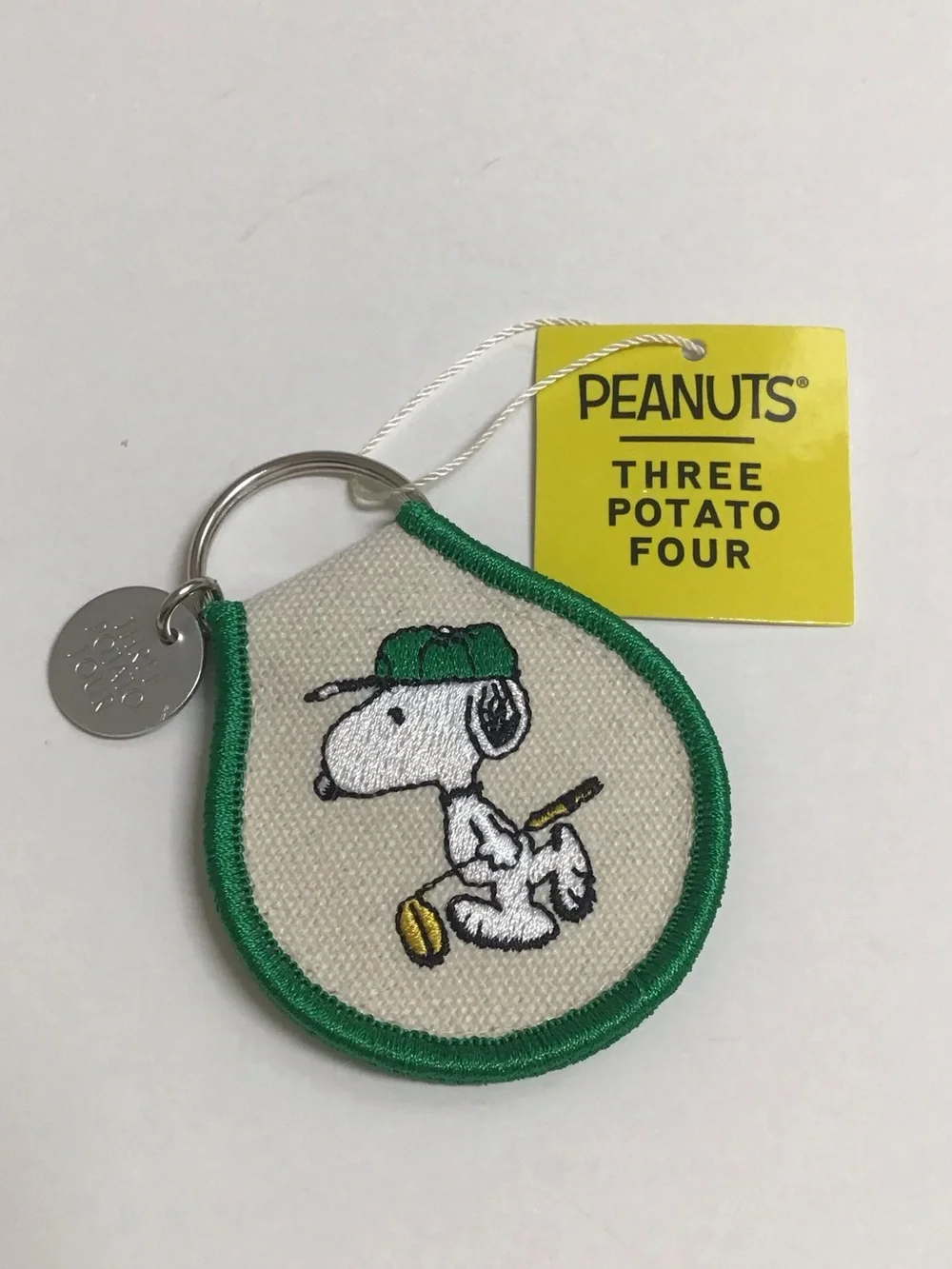 Peanuts Snoopy Golfer Key Ring Embroidered Patch Style Three Potato Four NEW